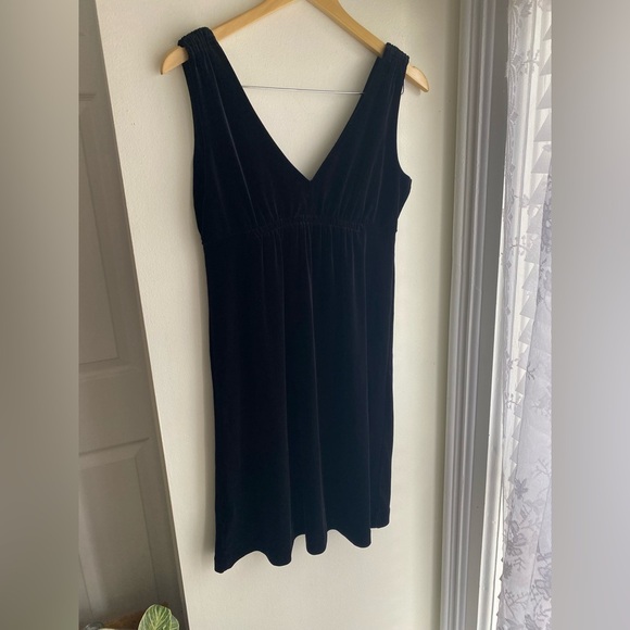 Old Navy Velvet Babydoll Dress Black Elegant Black Sleeveless Fit & Flare Small - Picture 1 of 7
